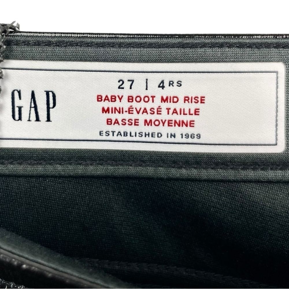 NEW Gap Black Mid Rise Vegan Patent Leather Baby Boot Pants Size 27/ 4 - Picture 6 of 7